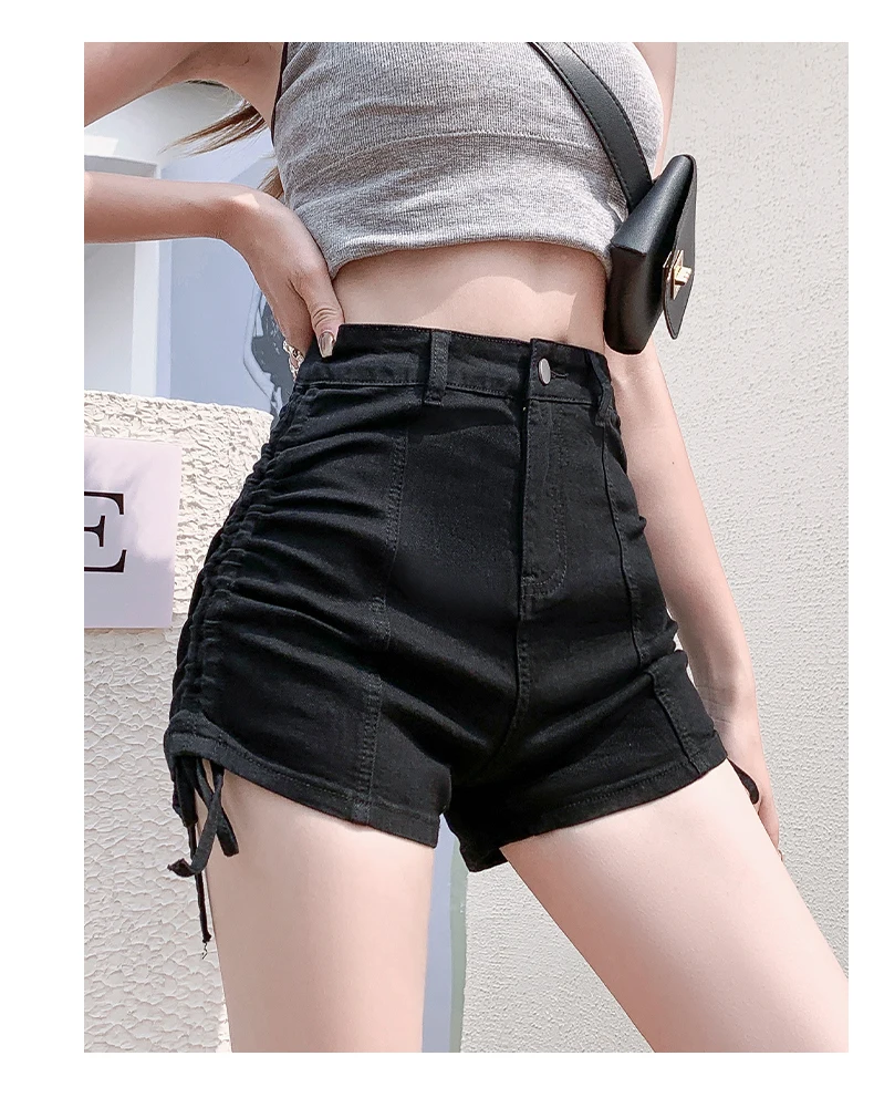 Description Picture 6 of itemSexy Hot High Waist Short Pants Women's Vintage Clothing Summer Korean Jean Denim Shorts Female Elastic Wide Leg Casual Fashion