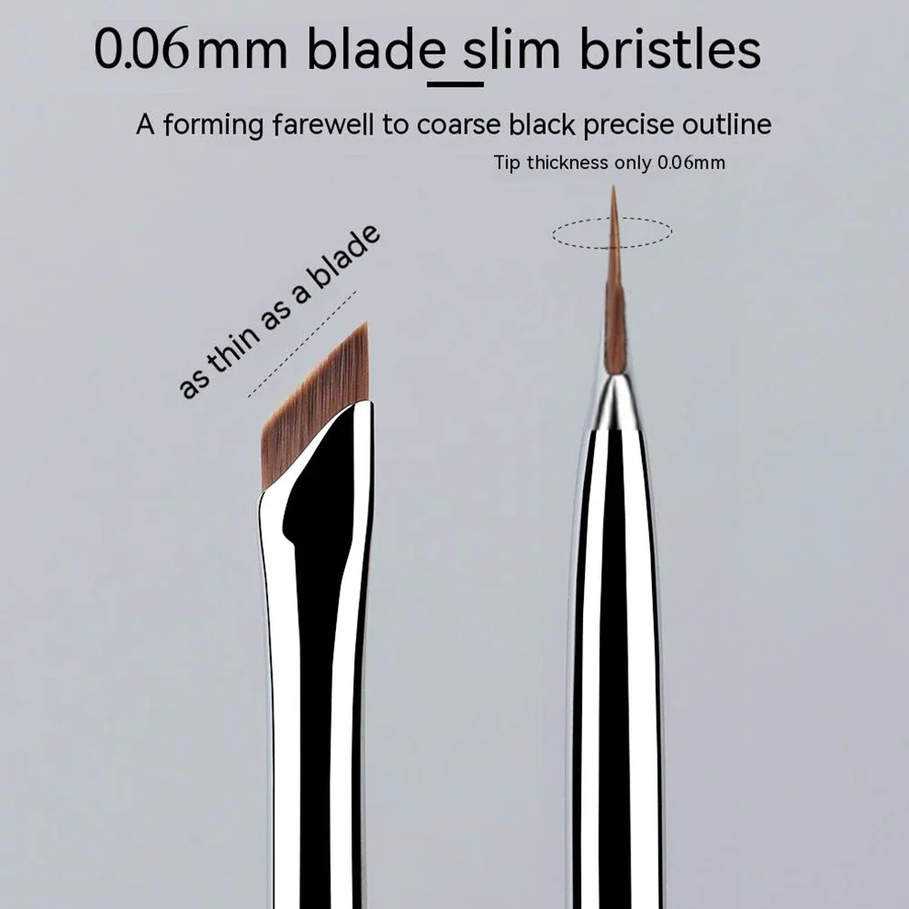 Eyeliner Brush Ultra Thin Fine Angle Flat Eyebrow Brush Liner Brow Place Makeup Brush Precise Detail Brush