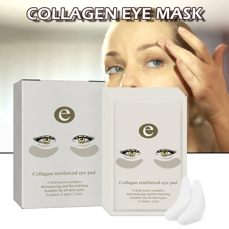 Description Picture 2 of item6pairs Moisturizing Collagen Eye Pads Gentle Non-irritating Reduce Dark Circles Wrinkles Improve Skin Elasticity Lighten Eye Bag