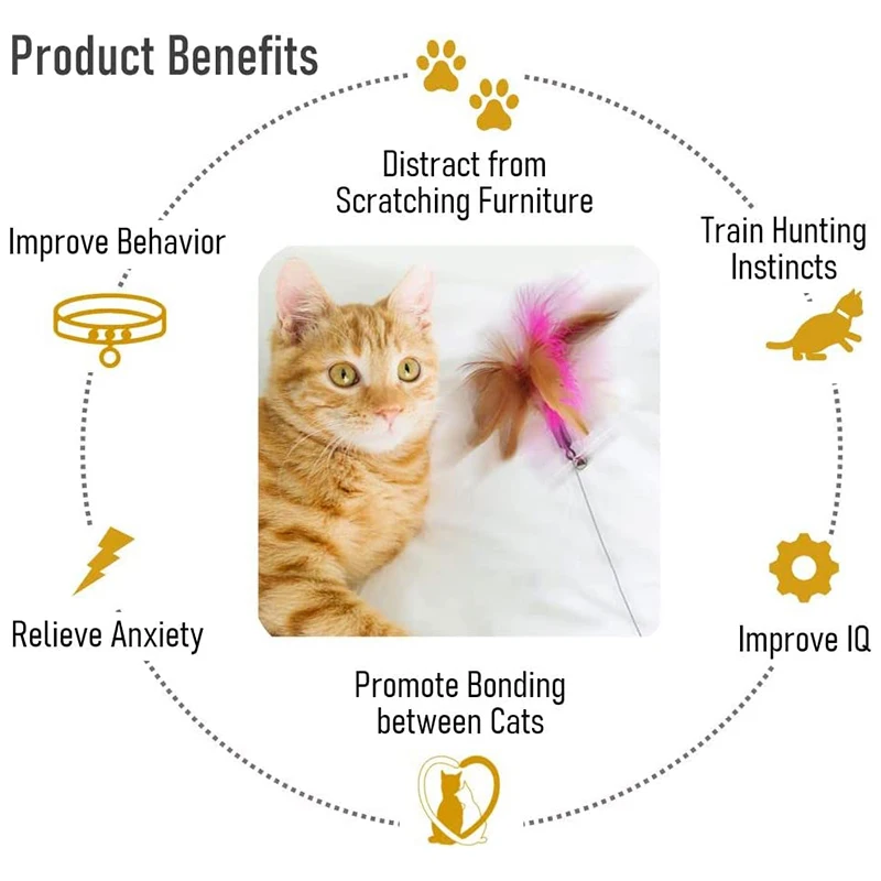 Description Picture 4 of itemInteractive Cat Toys Cat Teaser Stick Collar Self-hi Game for Cats Stick Funny Pet Cat Toys Pet Accessories Juguwtes Para Gatos