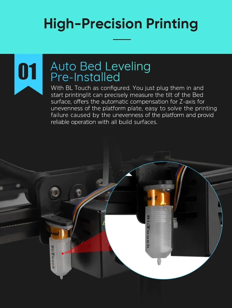 Description Picture 5 of itemCREALITY 3D Ender-5 Plus 3D Printer Dual Y-axis Motors BL Touch Glass Build Plate Power off Resume Printing Masks Ender 5 Plus