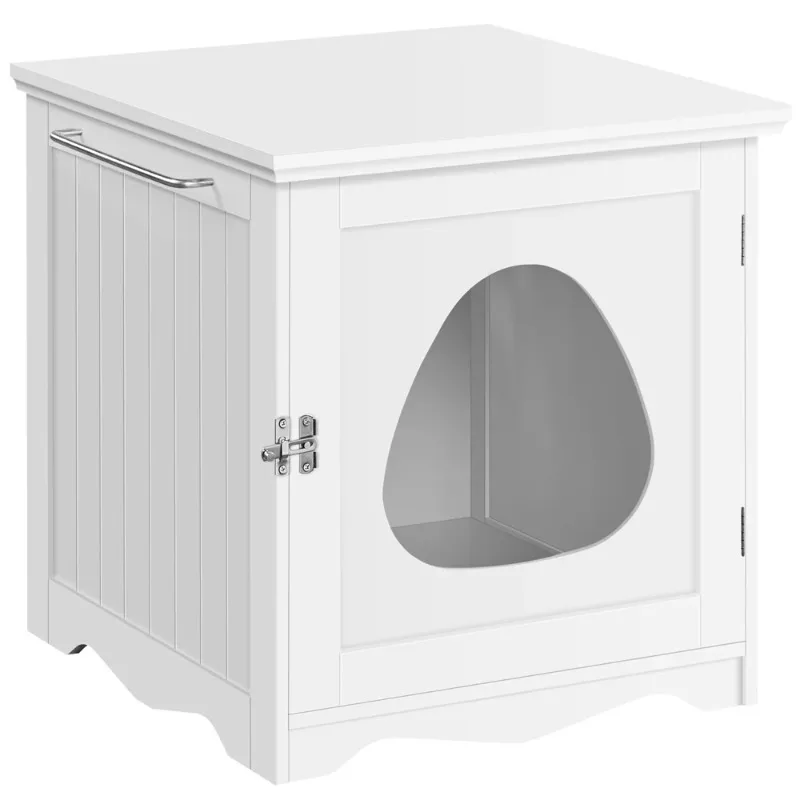 Description Picture 2 of itemEnclosed Cat Litter Box Furniture, White
