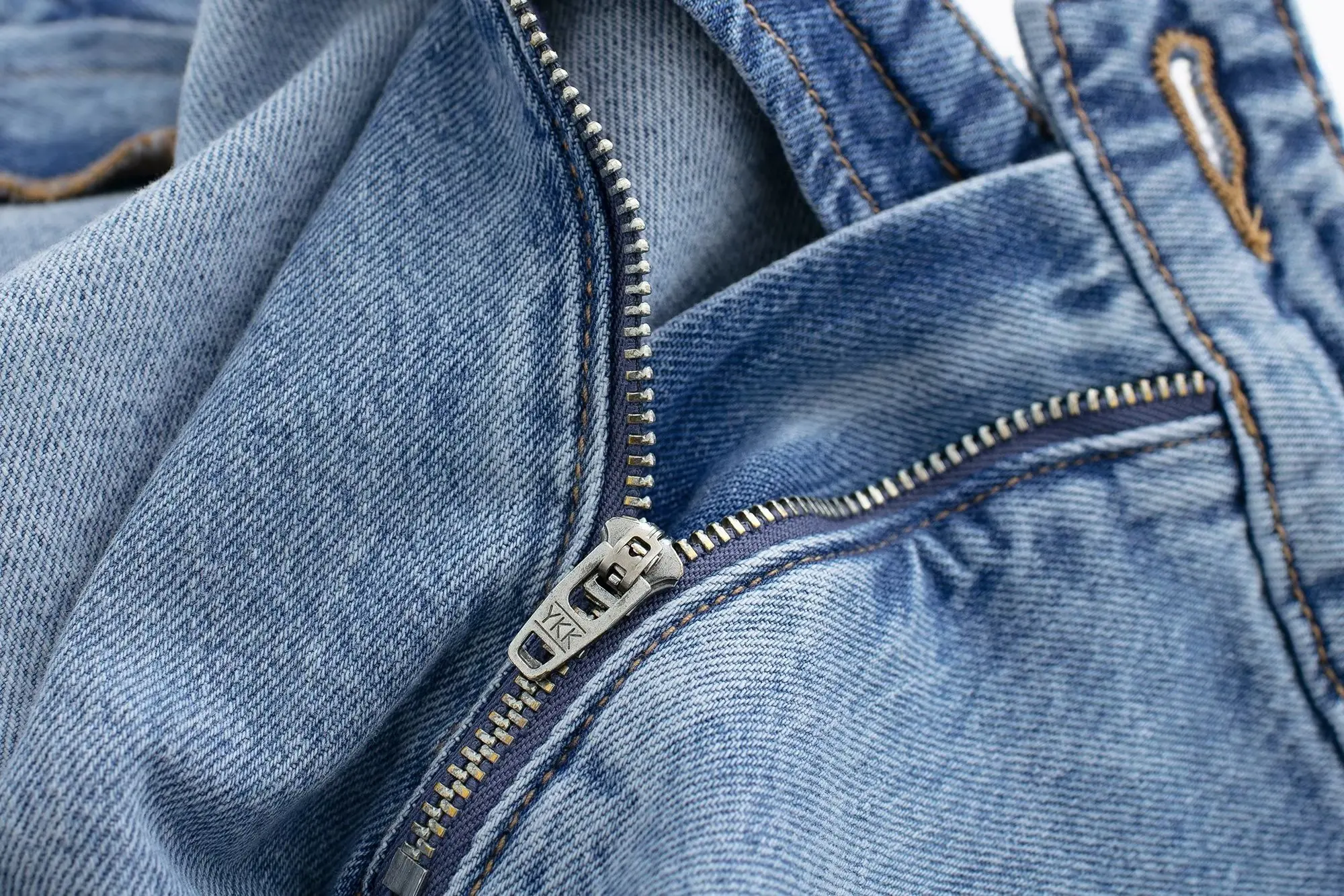 Description Picture 5 of itemTRAF 2023 Summer Fashion Woman Skirt Shorts With Zipper Buttons Pockets High Waist A-line Denim Shorts Female Casual Skirt