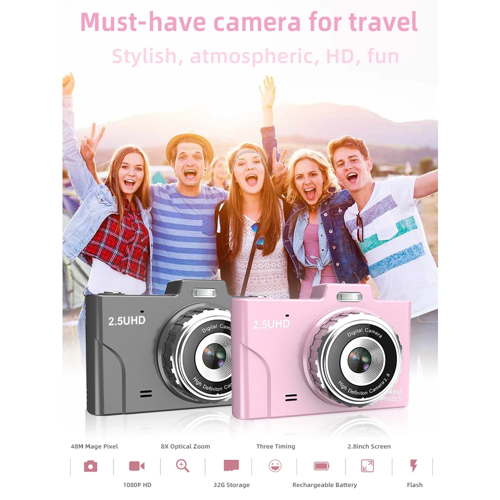 Description Picture 5 of itemH8 Entry Level Camera CCD 2.8-Inch 1080P HD Digital Camera Student Party DSLR Camera High Pixel Portable Fool Camera