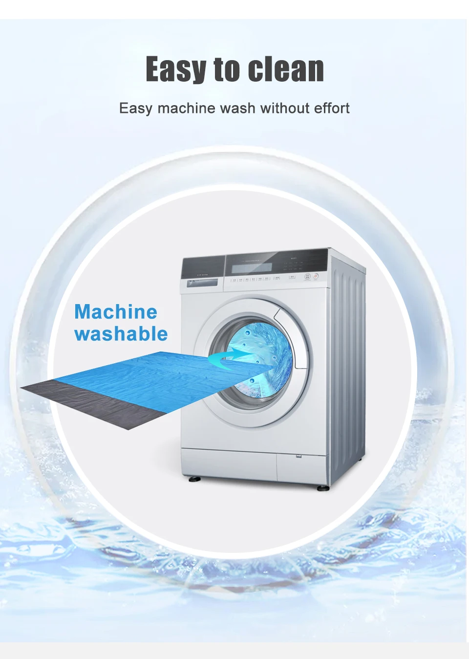 Description Picture 5 of item2x2.1m Outdoor Camping Mat  Folding Waterproof Pocket Beach Blanket Mattress Portable Lightweight Mat Picnic Mat Sand Beach Mat