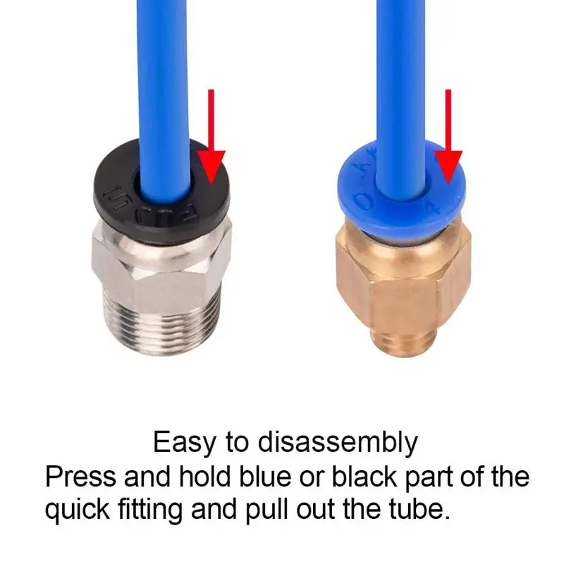 Description Picture 3 of item2Pcs 1M Bowden PTFE Tubing with 4Pcs PC4-M6 & 4Pcs PC4-M10 Pneumatic Fittings Kit for 1.75mm Filament 3D Printer Parts