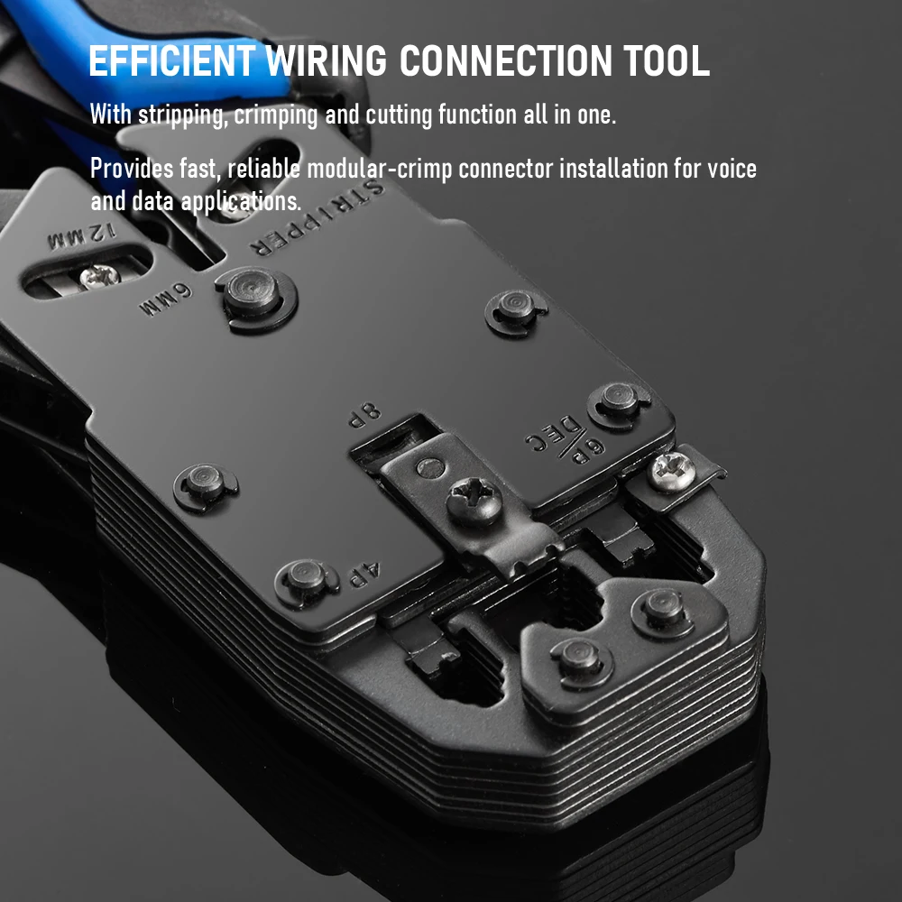 Description Picture 6 of itemRJ45 Crimper Network Hand Tools RJ11RJ12RJ45 Crimper Pliers for Network and Telephone Cables Modular Connector Crimping