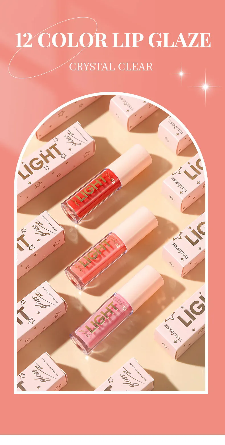 Description Picture 2 of item12 Colors Mirror Pearl Lip Gloss Waterproof Long Lasting Moisturizing Lipstick Shine Glitter Lip Gloss Women Makeup Cosmetic