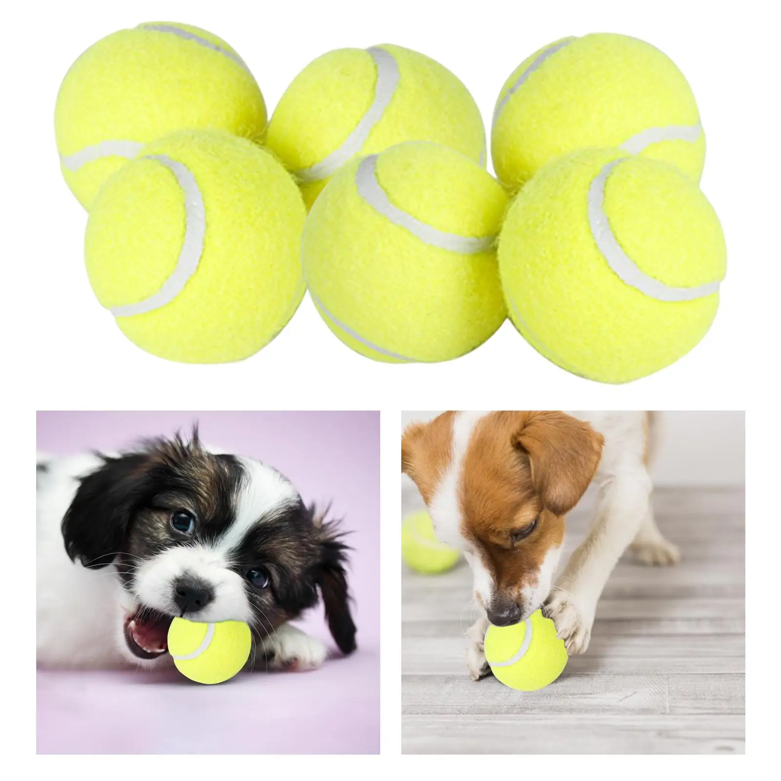 6Pcs Tennis Balls High Bounce Practice Training Outdoor Elasticity Durable Tennis for Dogs Bite Chase and Chomp 5cm Dog Ball