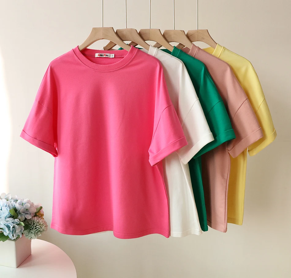 Description Picture 6 of itemGreen Suit Shorts with T-shirt for Women and Top Loose Oversize 100% Cotton Summer Two Piece Set Women Classic Tracksuit Casual