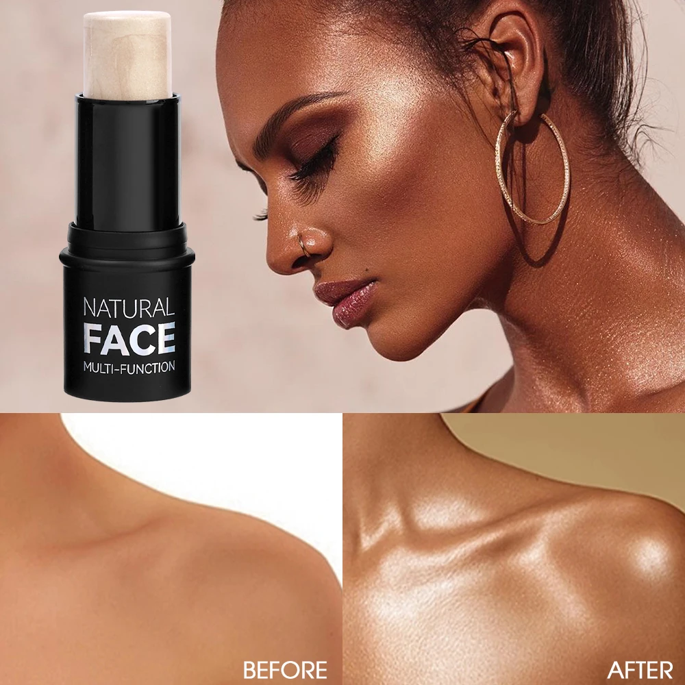 Face Highlighter Bronzer Cream Waterproof Long Lasting Brighten Facial Brightening Nose Shadow Foundation Face Makeup Cosmetics