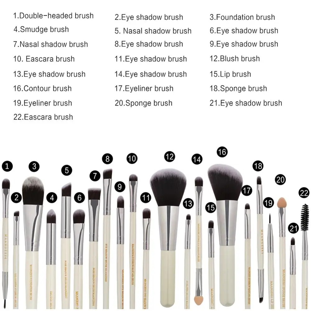 MAANGE Professional Makeup Brushes Set Cosmetic Foundation Powder Blush Eye Shadow Lip Make Up Brush Tool Kit
