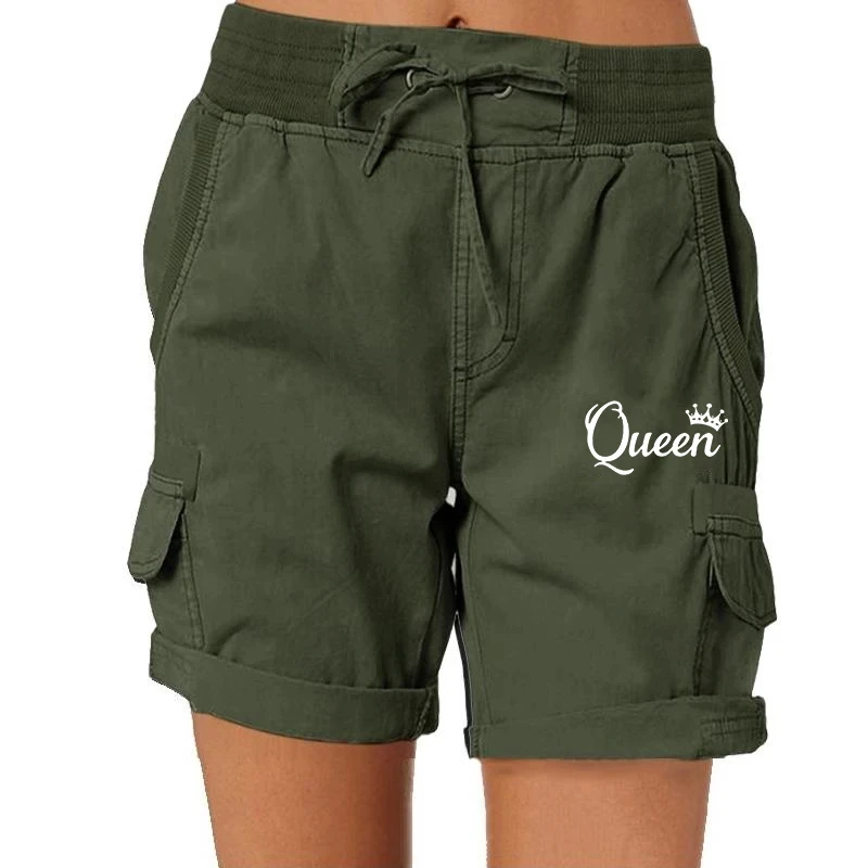 Description Picture 4 of itemNew Queen Women's Fashion Summer Casual Shorts Solid Color Loose High Waist Shorts Wide Leg Pants Plus Size Shorts S-3XL