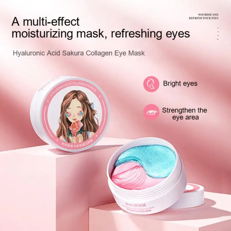 Description Picture 2 of itemSakura Collagen Eye Mask Face Mask Gel Eye Patches Remove Eye Bags Wrinkle Dark Circles Whitening Eye Care 60pcs TSLM1