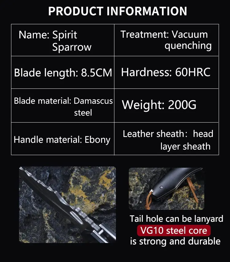 Description Picture 4 of itemDamascus steel folding knife high hardness sharp outdoor camping carry pocket knife portable defense folding fruit knife