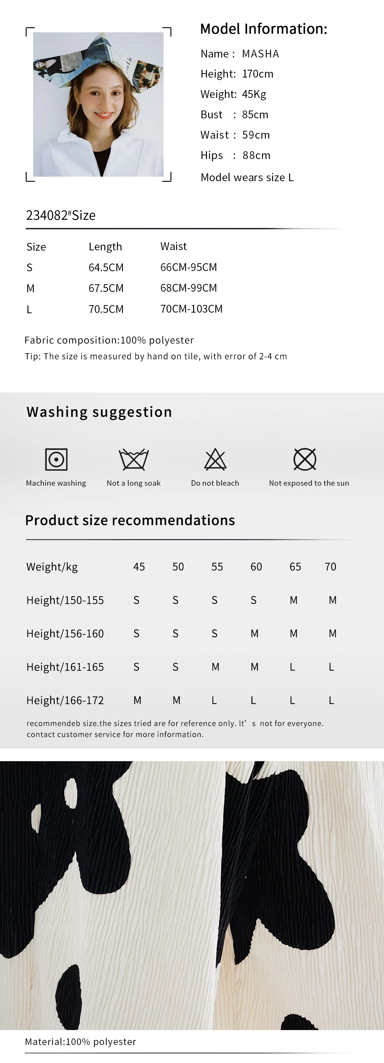 Description Picture 4 of itemIMAKOKONI original design flower wave dot shorts elastic waist five quarter pants apricot casual loose wide leg pants women's 23