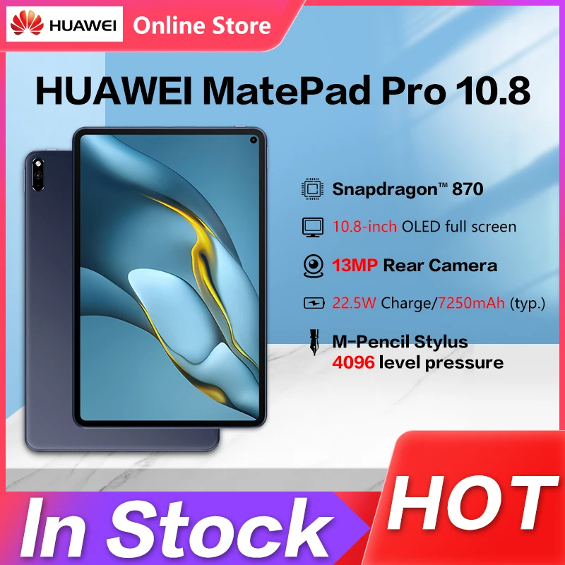 Original HUAWEI MatePad Pro 10.8 inch 2021 HarmonyOS 2 WIFI Tablet PC Snapdragon 870 Octa Core 22.5W Fast Charge No Google