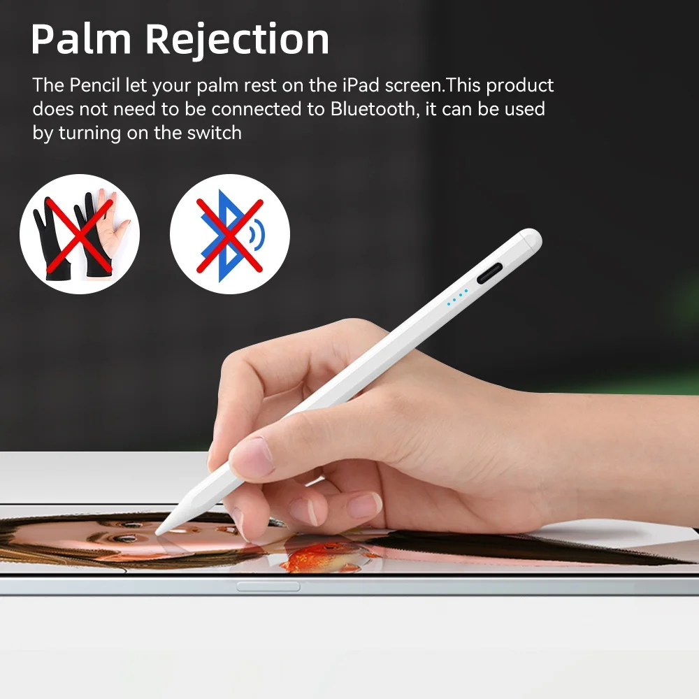 Description Picture 2 of itemTBTIC Active Capacitive Stylus Pencil Pen with Palm Rejection Tilt for IPad  Air 4 5th 10th Pro12.9 9th 8th 7th 6th Mini 6 5 Gen
