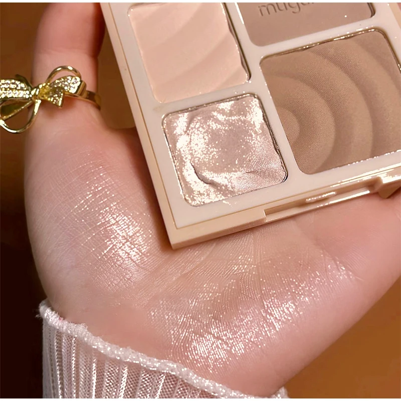 Description Picture 4 of item4 Colors Long-Lasting Matte Highlighter Bronzers Palette Face Shading Grooming Powder Makeup 3D Face Contouring Bronzer Cosmetic