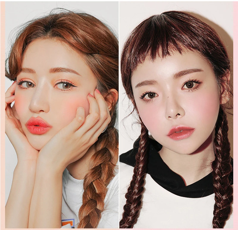 3 In 1 Milk Tea Blush Peach Pallete 3 Colors Face Mineral Pigment Cheek Blusher Powder Makeup Contour Shadow Blush with Brush
