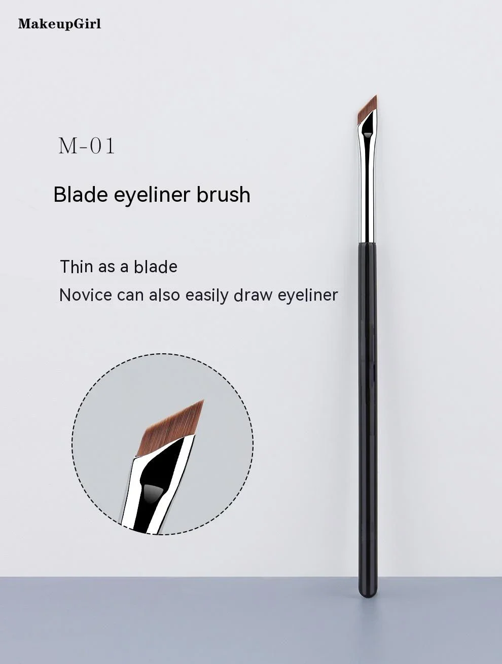 Eyeliner Brush Ultra Thin Fine Angle Flat Eyebrow Brush Liner Brow Place Makeup Brush Precise Detail Brush
