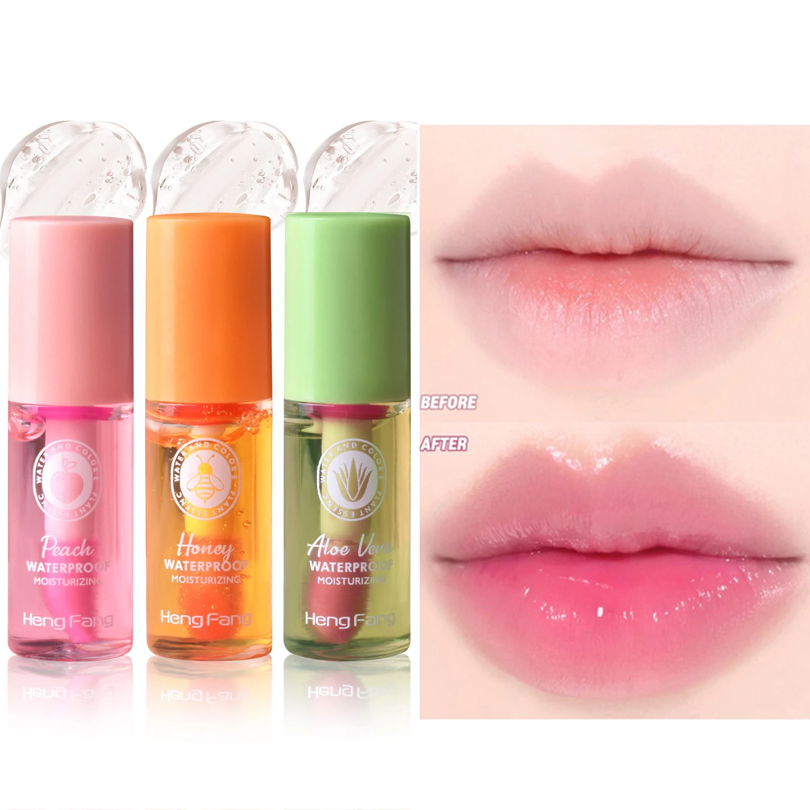 Mini Natural Lip Plumping Lip Gloss Lasting Moisturizing Temperature Liquid Lipstick Color Changing Lip Oil Lips Makeup Cosmetic