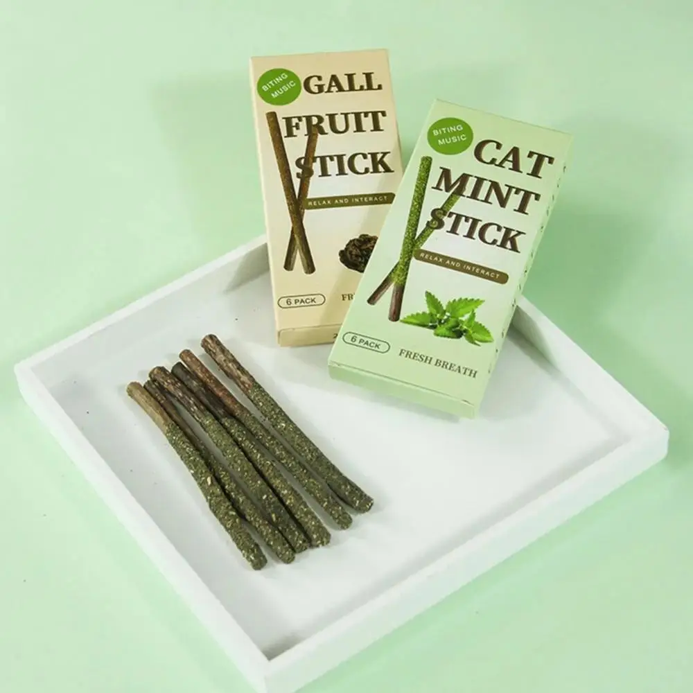 Description Picture 3 of item6 Sticks/box Cat Chews Products All Natural Catnip Sticks Wood Tengo Molar Sticks Teeth Cleaning Cat Sticks for Cats of All Ages