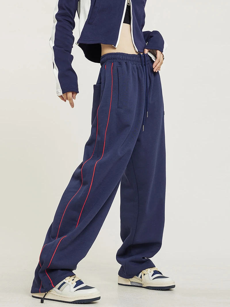 Description Picture 5 of itemMEXZT S-4Xl Striped Sweatpants Women Y2K Oversized Wide Leg Cargo Pants Streetwear Harajuku Baggy Casual Joggers Sports Trousers