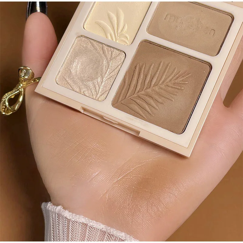 Description Picture 6 of item4 Colors Long-Lasting Matte Highlighter Bronzers Palette Face Shading Grooming Powder Makeup 3D Face Contouring Bronzer Cosmetic