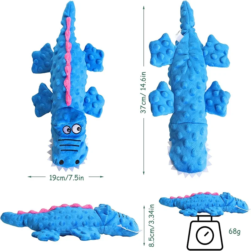 Description Picture 3 of itemNew Dog Squeaky Toys Crocodile Shapes Durable Dog Chew Toys with Crinkle Paper Dog Toy for Medium Breed Plush Dog Toy