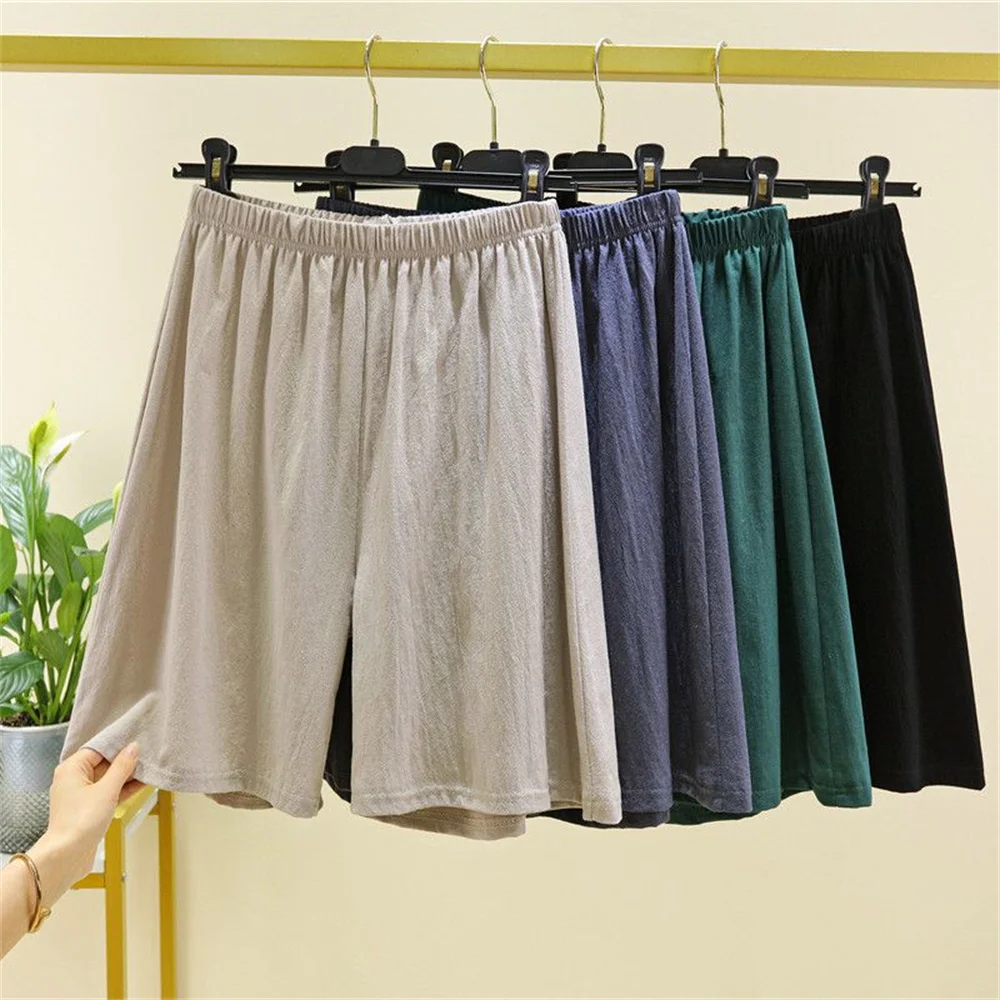 Description Picture 4 of itemKnee Length beach Shorts Korean Fashion New Summer Women's Loose Pants 2023 Shorts Cotton Linen Casual Straight Short Wide Leg