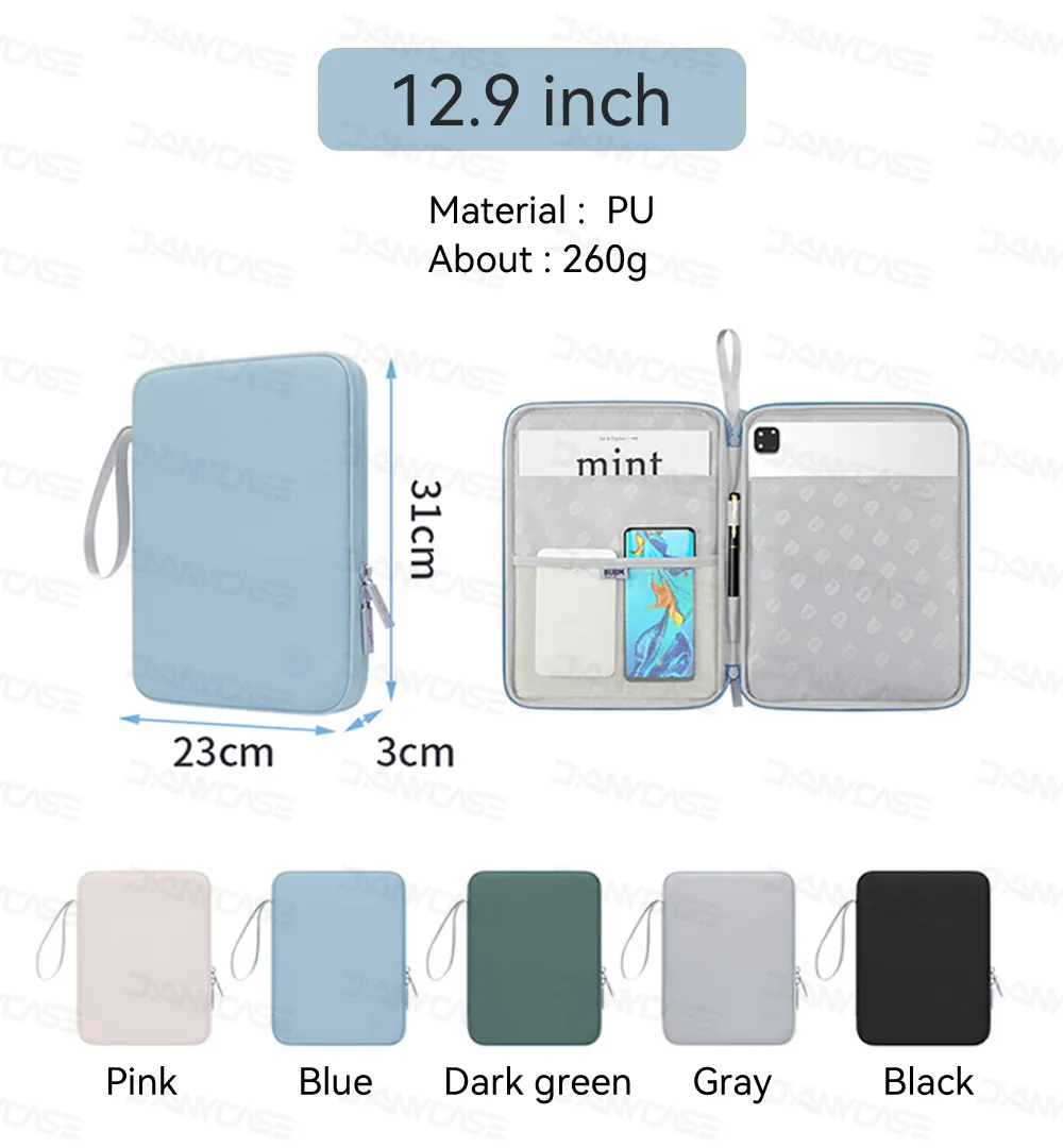 Tablet Sleeve Bag 7.9-12.9 inch Handbag Case for iPad Samsung Iconic Brand Iconic Brand Sleeve Bag Cover Shockproof Pouch Multi Pockets