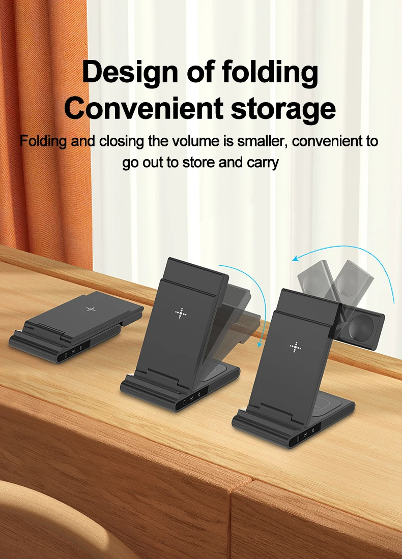 3 in 1 Wireless Chargers for iPhone 14 13 12 /Samsung s23 s22 AirPods 2 3 Pro Apple Watch 8 7 6 5 4 3 2 Qi Fast Charging Station