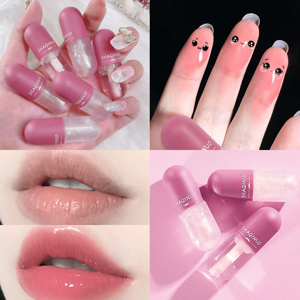 Description Picture 3 of itemTransparent Glitter Capsule Lip Gloss Color Changed Plumping Lip Glaze Crystal Jelly Moisturizing Lip Oil Lips Makeup Cosmetics