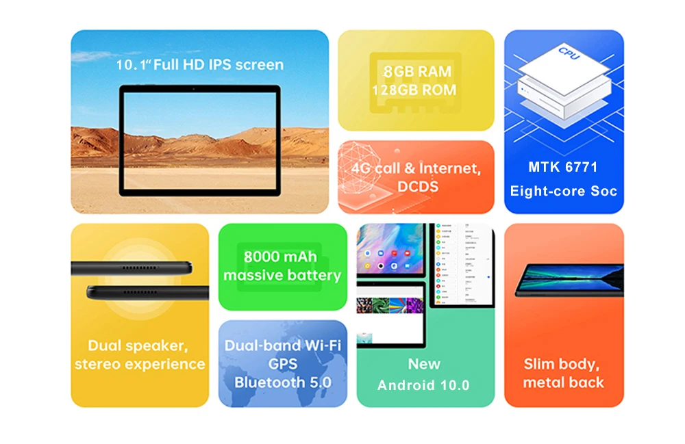 Description Picture 3 of item2023 Newest 2 IN 1 Maxpad P30 10 Inch 1920*1200 IPS Android 10.0 OS 8GB+128GB 13/5MP Camera Bluetooth 4G LTE Tablet PC планшет