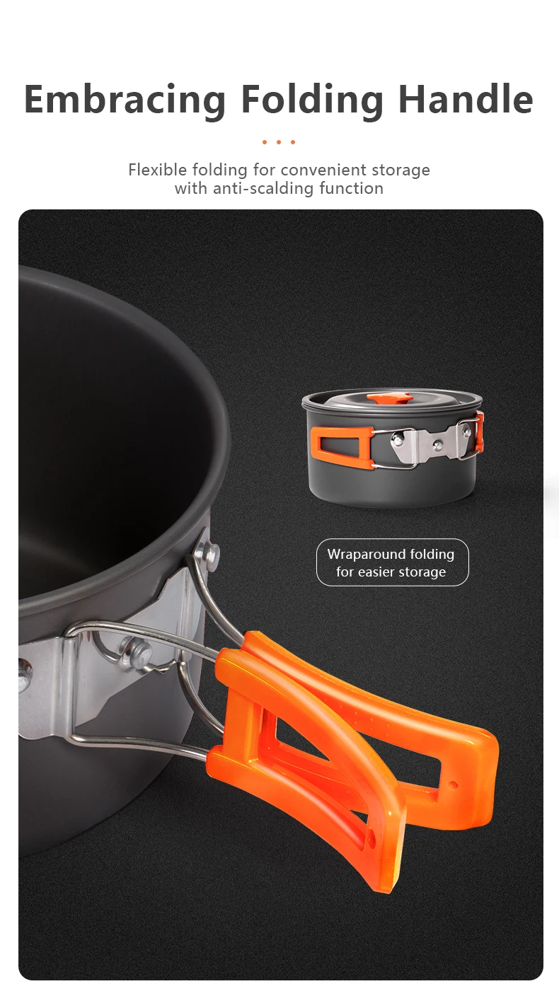Description Picture 6 of itemBSWolf Outdoor Aluminum Alloy Camping Cookware Utensils Water Kettle Pan Pot Cooking Set for Travelling Hiking Picnic BBQ
