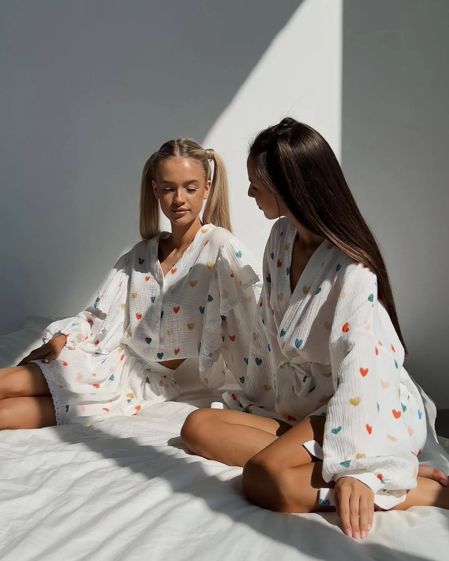 Description Picture 5 of itemRuffle Top Skirt Two Piece Set for Women 2023 Summer Women's Two Piece Pattern Print Blouse Skirt Sets Fashion Home Outfits Suit