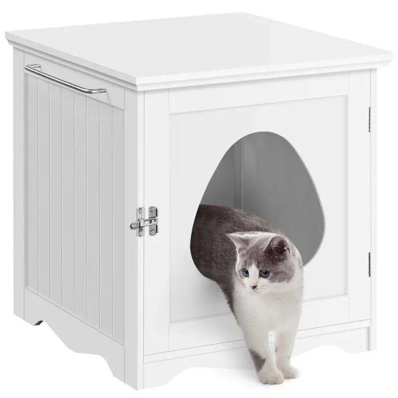 Description Picture 3 of itemEnclosed Cat Litter Box Furniture, White