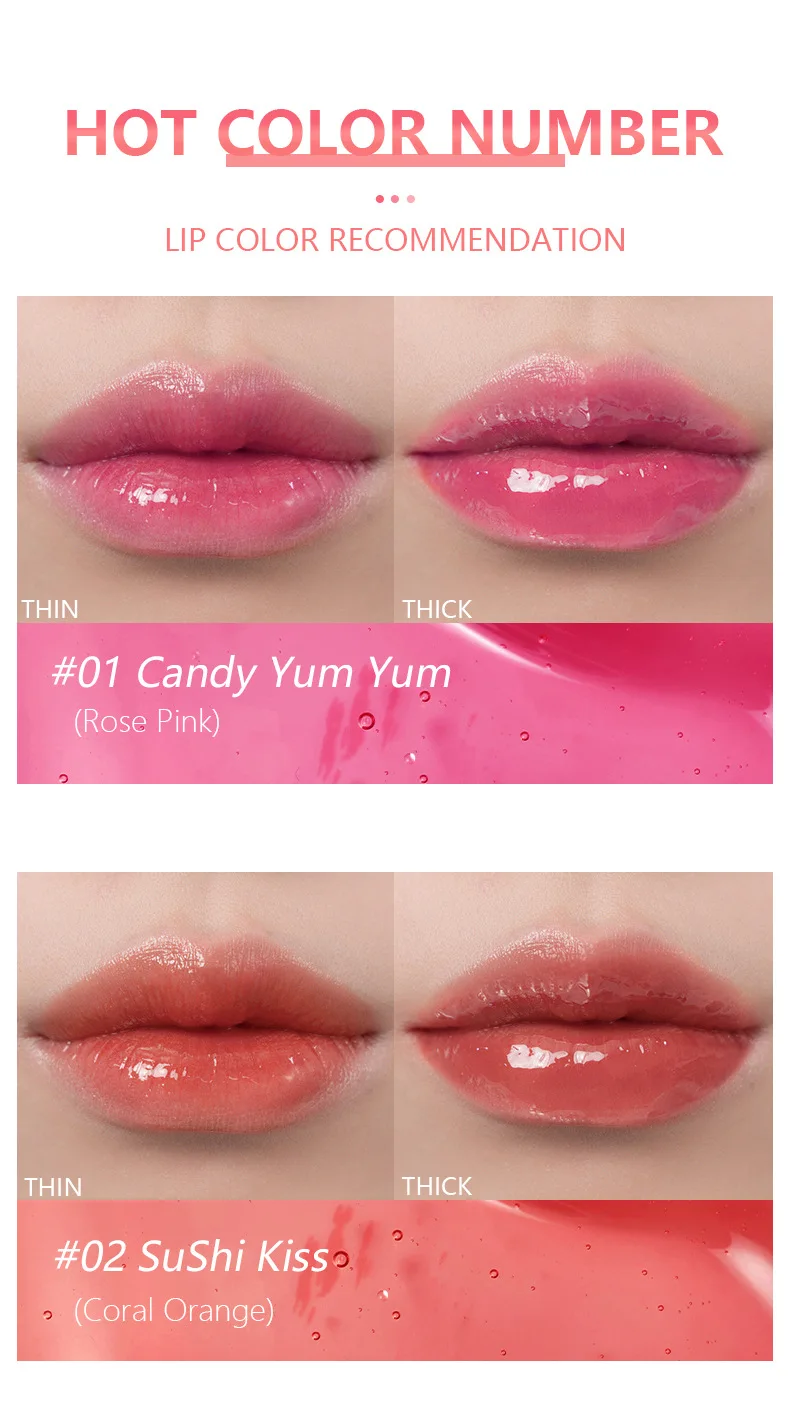 Description Picture 6 of itemSexy Orange Mirror Pearl Lip Gloss Waterproof Long Lasting Moisturizing Lipstick Shine Glitter Lip Gloss Women Makeup Cosmetic