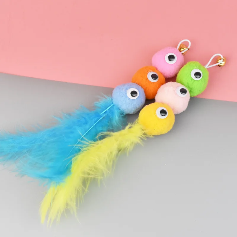 1Pcs Cat Toy Feather Replacement Head Bells Feather Freely Change Combinations Multi-type For Cat Stick Telescopic Rod DIY Tools