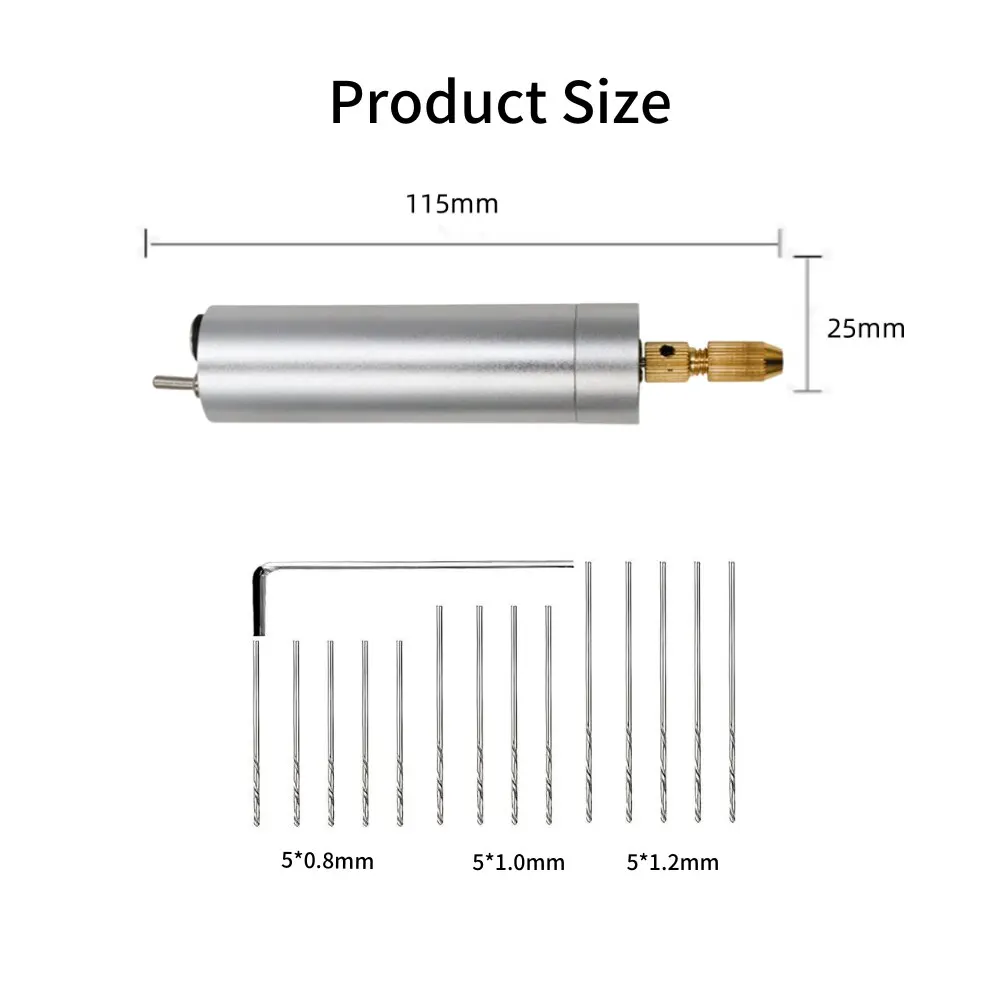 18Pcs Mini Electric Drill Portable Handheld Drill Bits Kit Drill BitsTool Kit For Pearl Epoxy Resin Jewelry Making