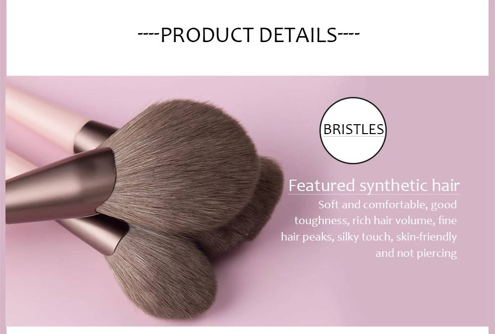 Description Picture 4 of itemBEILI Pink 11 pcs Makeup Brushes Foundation Highlight Blending Powder Eyeshadow Brushes for Face Make up Cosmetics Brush Set