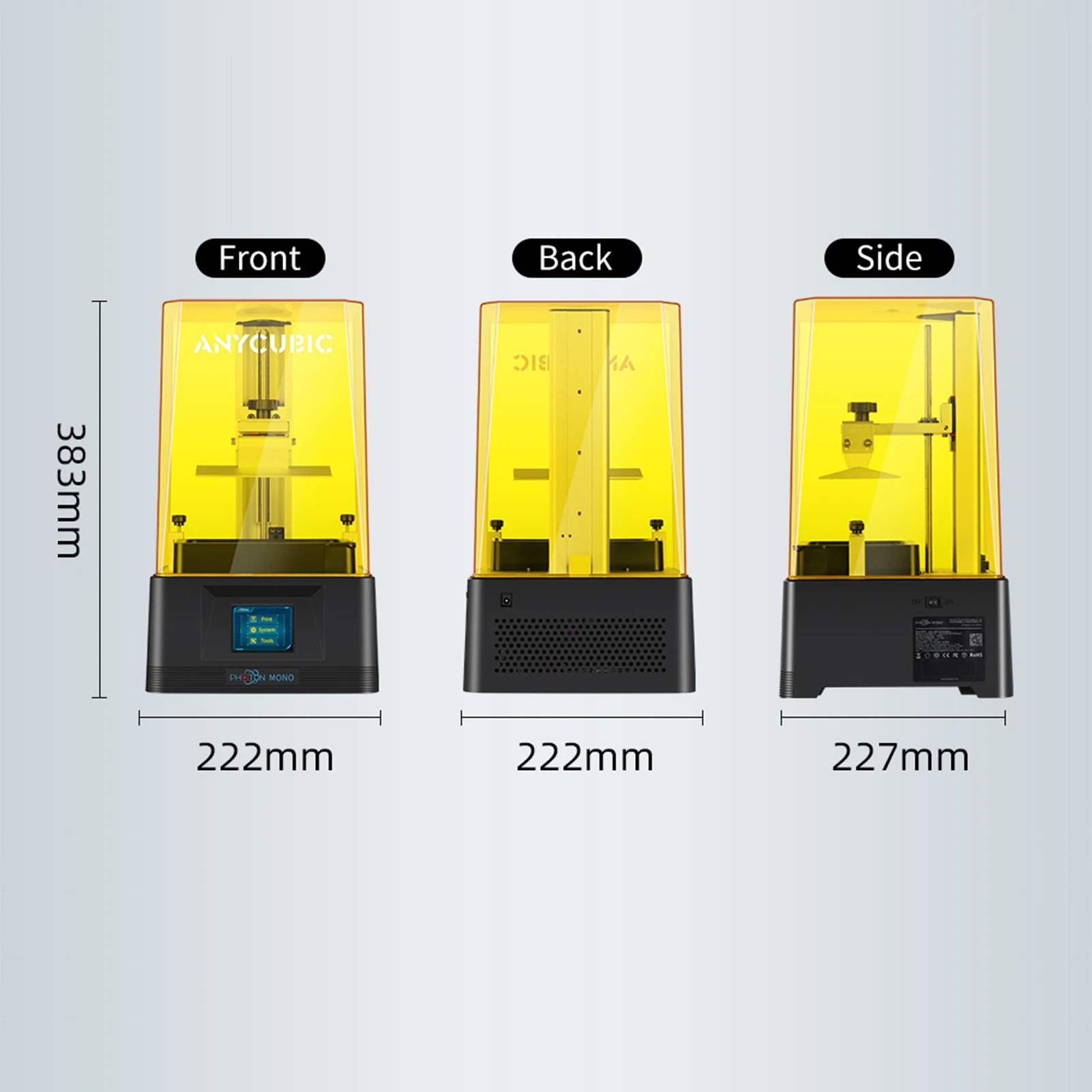 ANYCUBIC Photon Mono 3D Printer UV LCD Resin 3D Printer UV Photocuring 6.08'' 2K Screen Parallel Light Source 8x Anti-aliasing