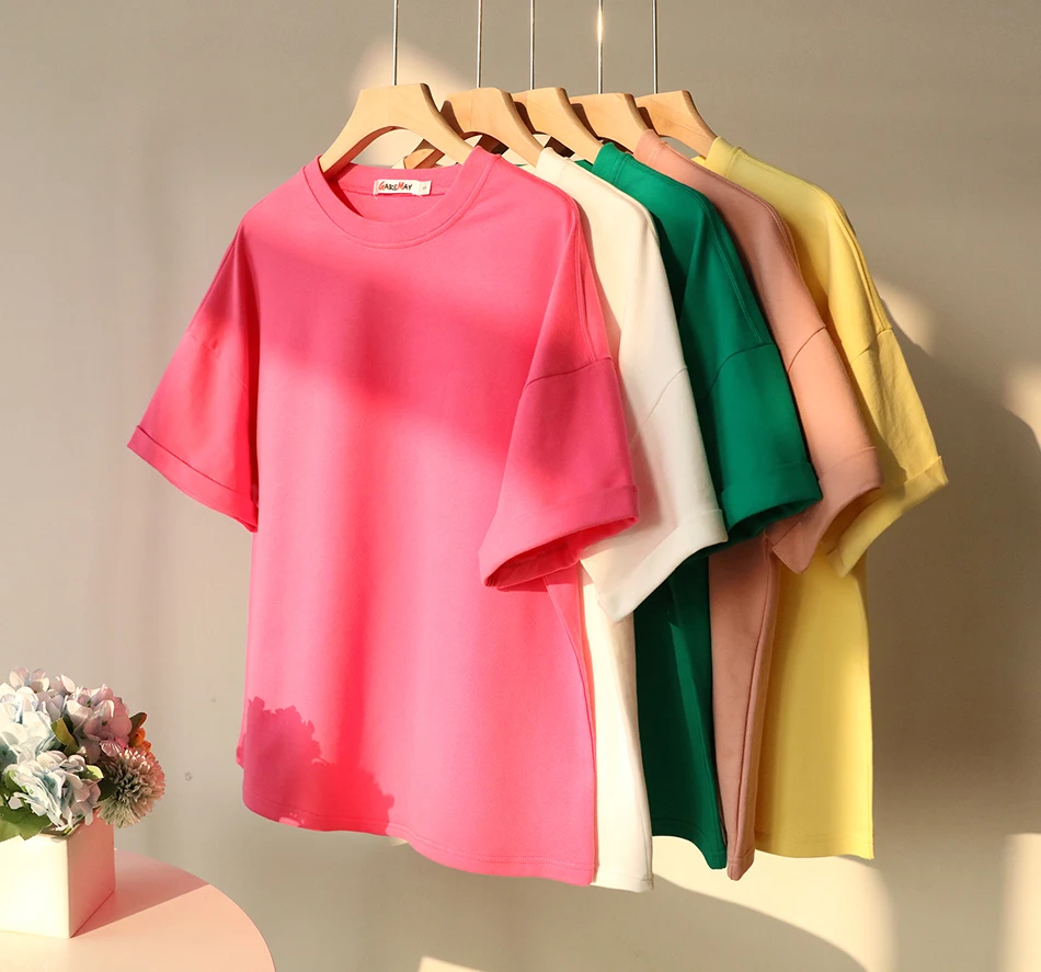 Description Picture 5 of itemGreen Suit Shorts with T-shirt for Women and Top Loose Oversize 100% Cotton Summer Two Piece Set Women Classic Tracksuit Casual