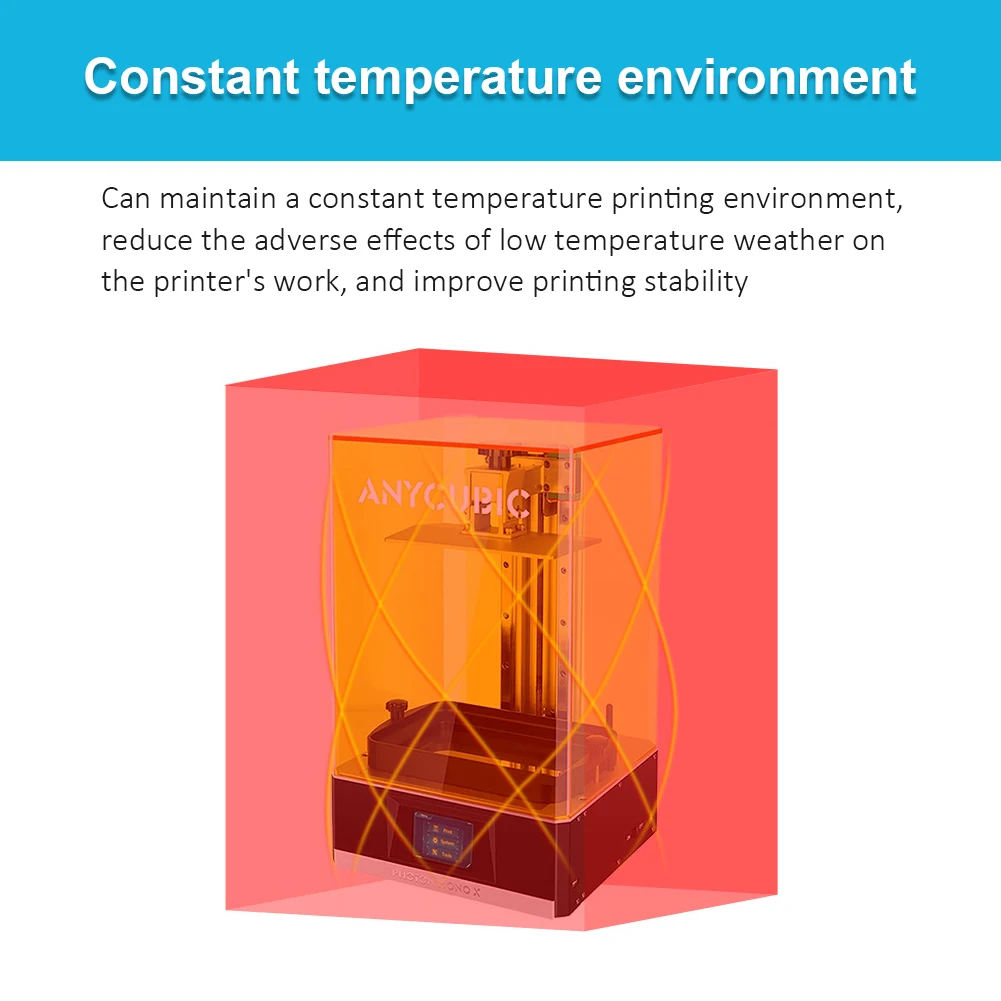 Light Curing 3D Printer Protective Dust Cover Insulation Blackout Enclosure Dustproof Hood for Elegoo Saturn Anycubic Photon