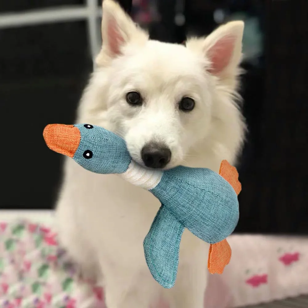 Description Picture 4 of itemPet Dog Toys for Aggressive Chewers Indestructible Dog Chew Toys Simulated Linen Squeaky Wild Goose for Large Small Medium Dogs
