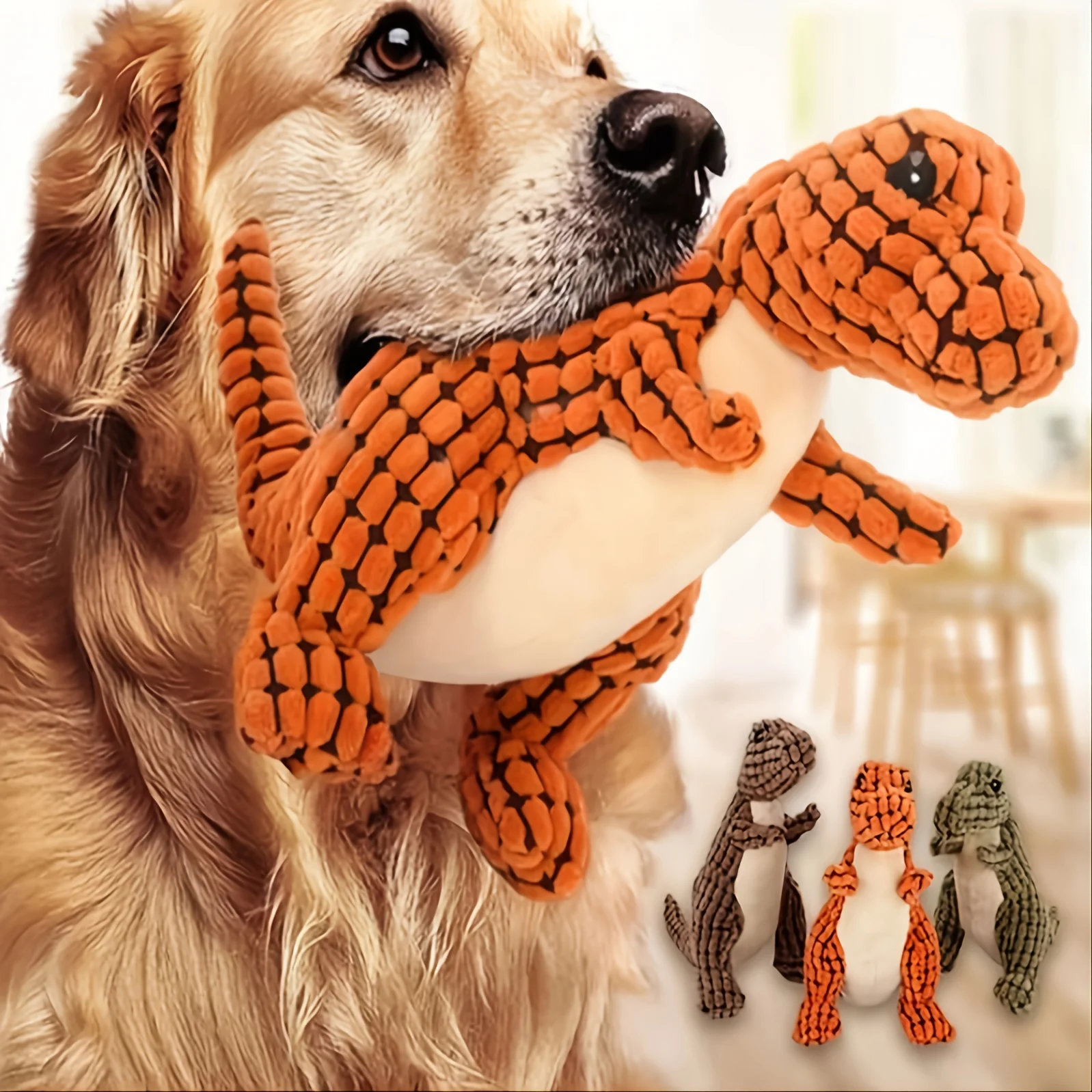Description Picture 2 of itemCats & Dogs Pet Plush Dinosaur Toys Interactive Dog Chew Toys Plush Stuffing Pet Supplies  for Small Medium Dogs Bite Resistant