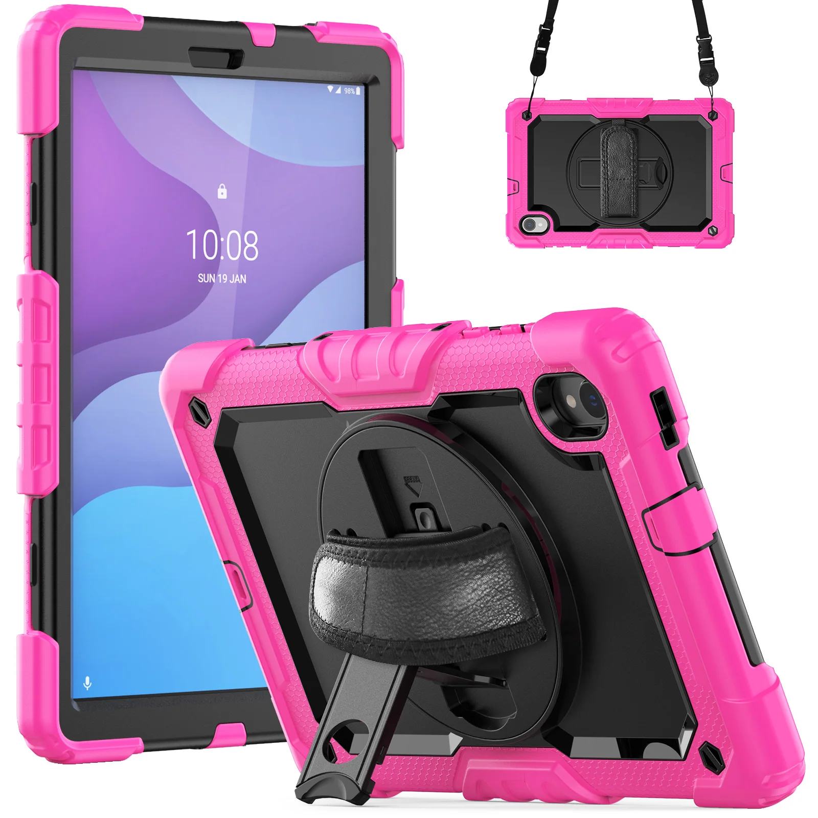Description Picture 6 of item360 Rotation Hand Strap&Kickstand Tablet Case For Iconic Brand Tab M10 10.1 HD 2nd Gen TB-X306F TB-X306X Full Body Protective Cover