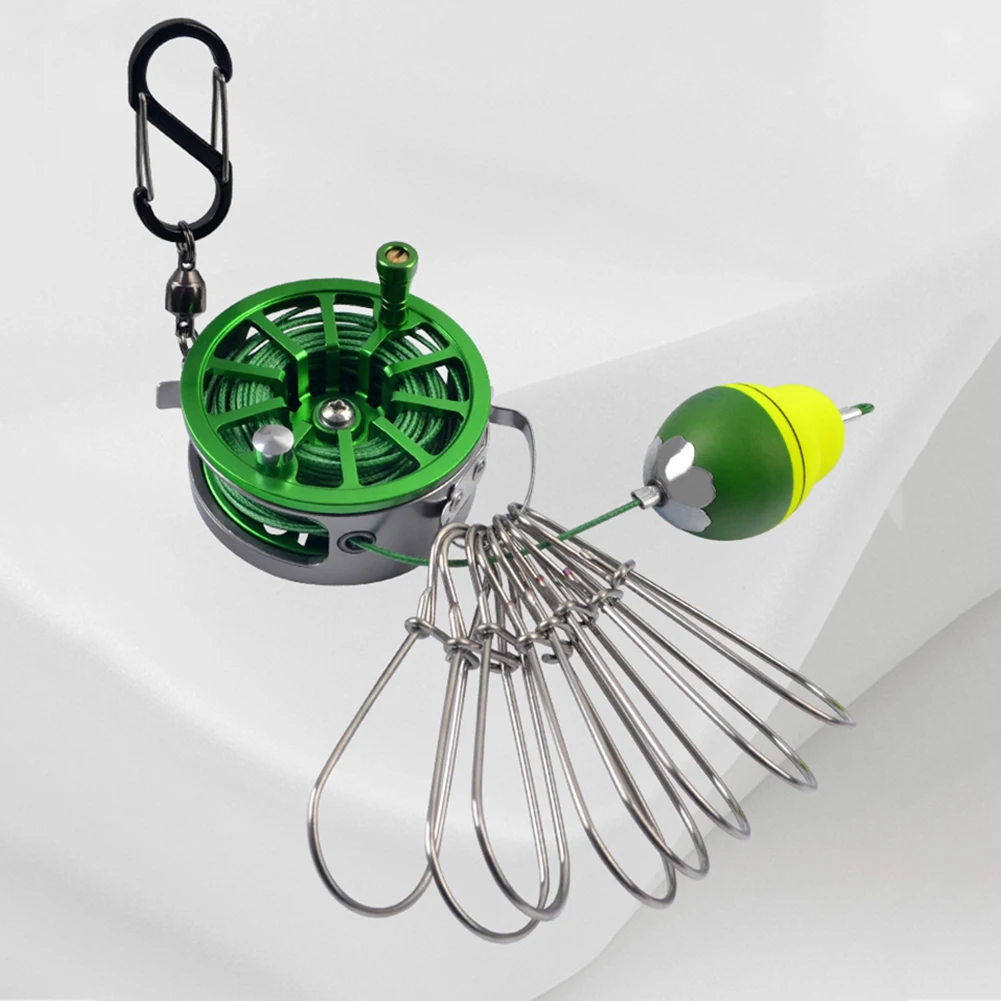 Description Picture 4 of itemPortable Fishing Lock Buckle Eye-Catching Float with Reel Fishing Stringer Lock Hollow Thread Cup Smooth Durable Angler Supplies