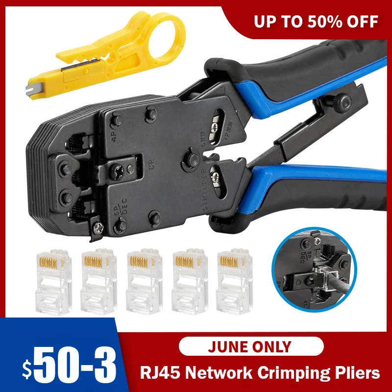 RJ45 Crimper Network Hand Tools RJ11RJ12RJ45 Crimper Pliers for Network and Telephone Cables Modular Connector Crimping